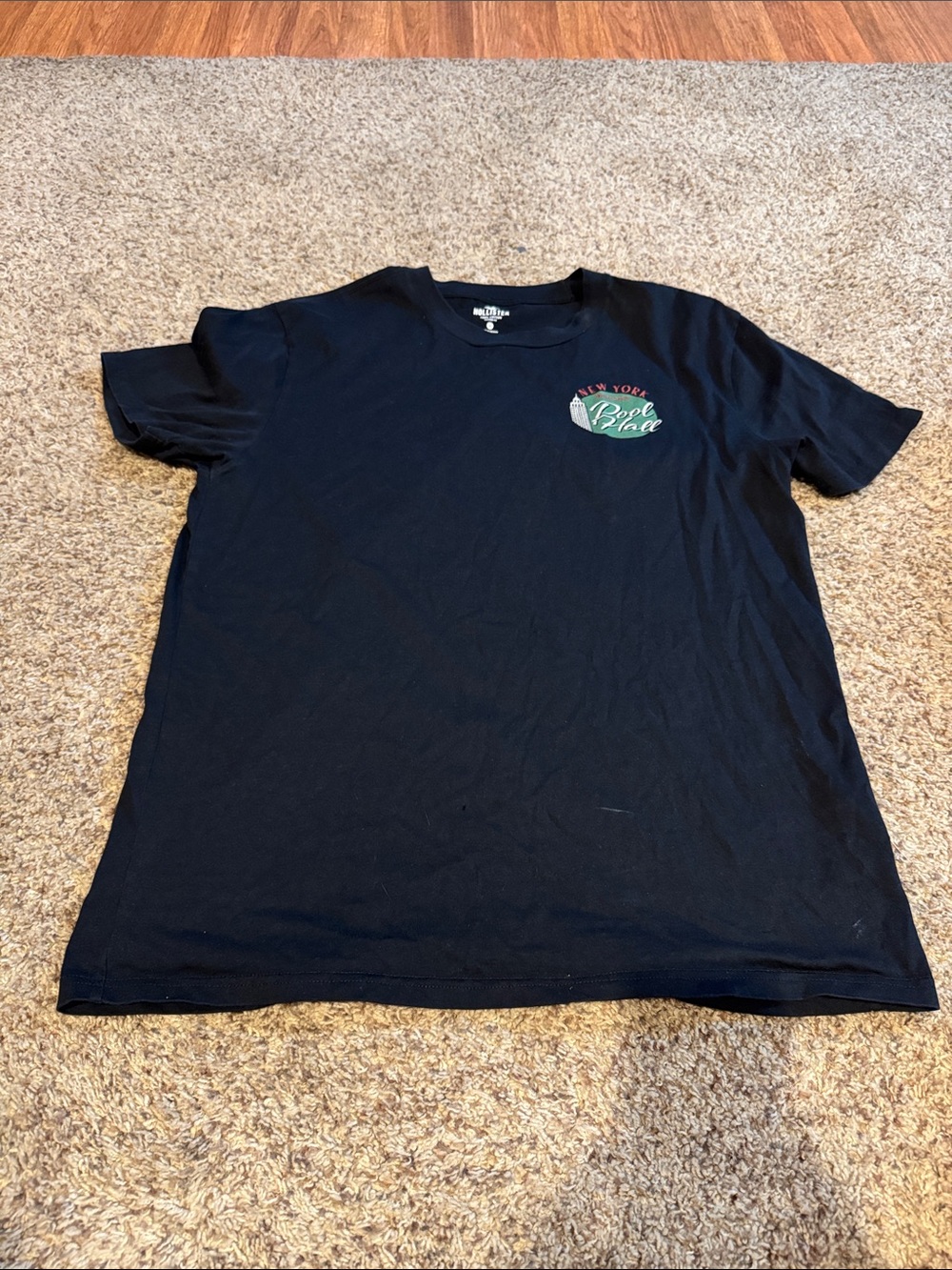 Hollister Black Short Sleeve Tee with Small Chest Graphic